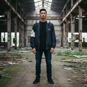 CRL Chaps Ralph Lauren Vintage Navy Blue Outdoor Windbreaker Jacket Men's Size L